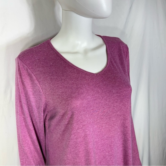 Women's Mauve Long Sleeve V-Neck Top - Picture 2 of 7